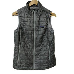 Patagonia Nano Puff Insulated Vest, Gray with Bulleit Whiskey Embroidery - Women